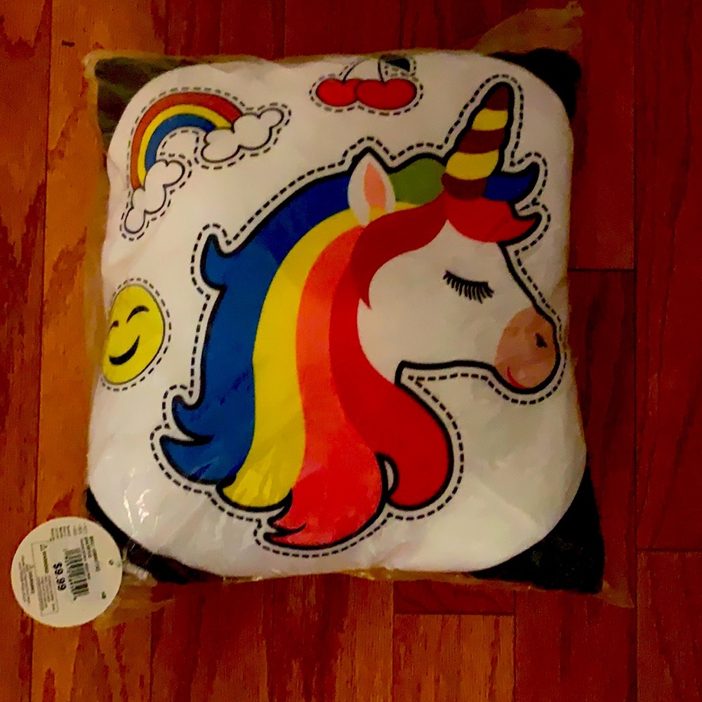 New Unicorn Pillow still in plastic.